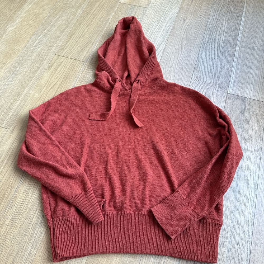 Madewell Warm Rust Knit Hoodie